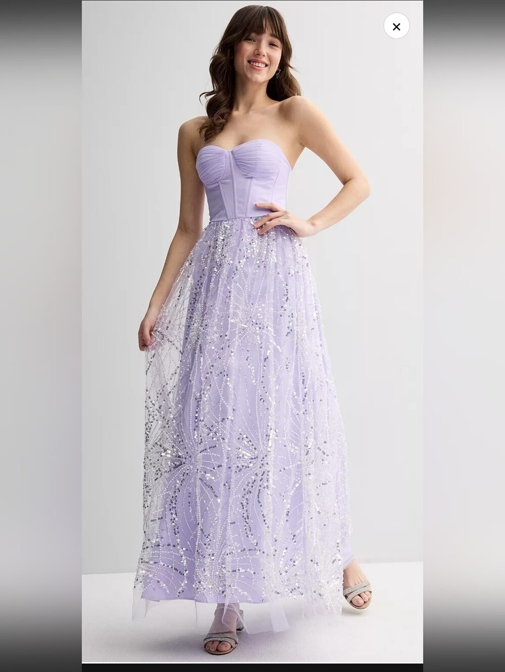Juniors' Violet Weekend Sequin Embellished Corset Ball Gown Size 3/4